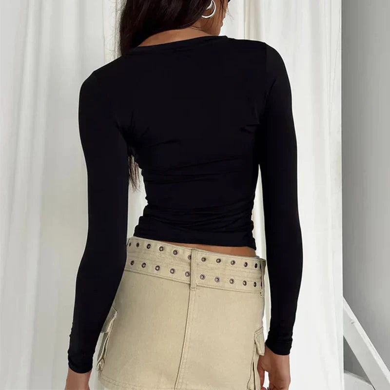 ELSPETH™ | Maglietta a maniche lunghe Essential – Vestibilità aderente e stile intramontabile
