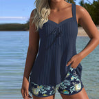 THERESA™ | Tankini a Righe Chic con Parte Inferiore a Due Pezzi