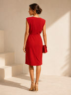 Josephine | Abito Midi Drappeggiato Elegante per Ogni Occasione