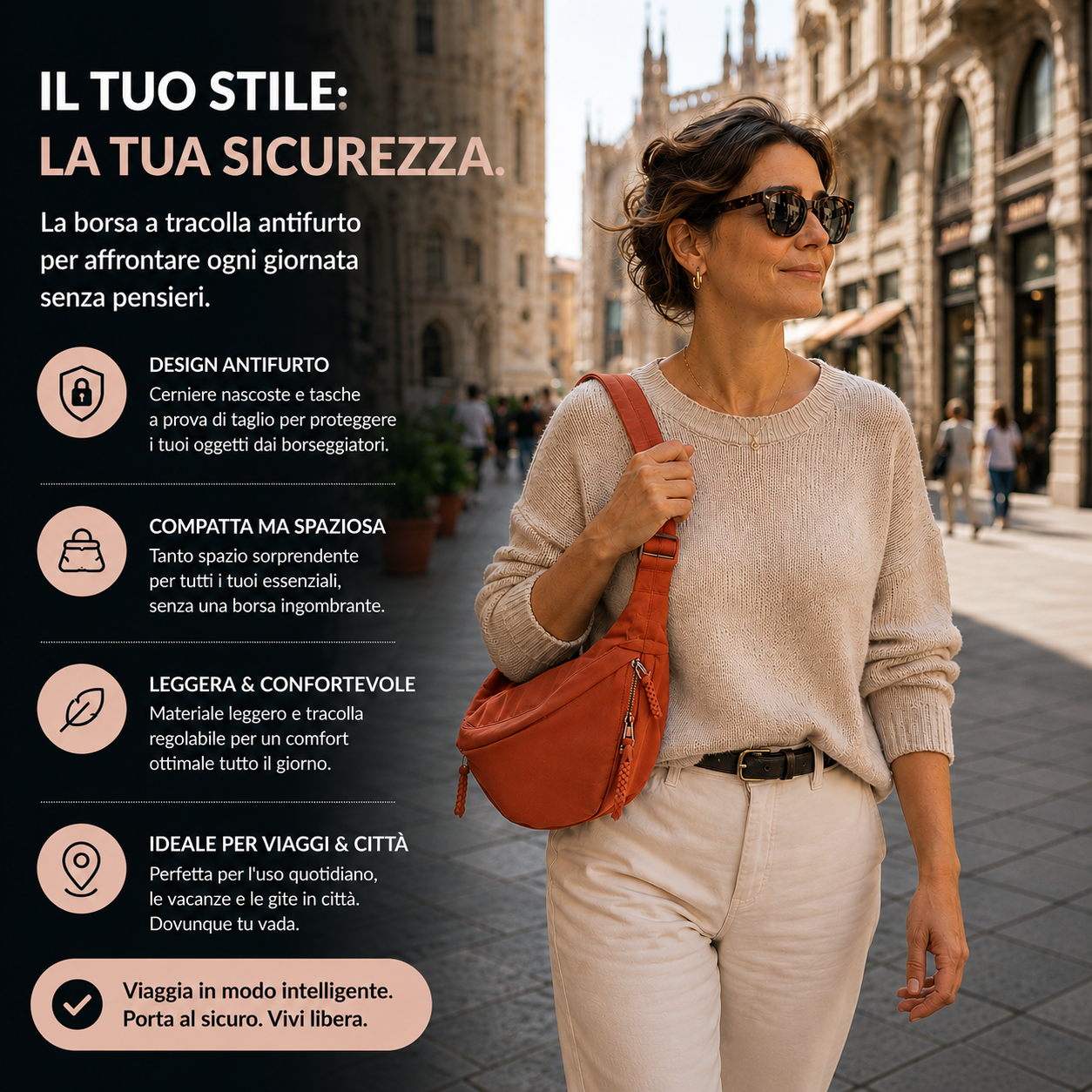 MARGHERITA™ | Borsa a Spalla Arancione