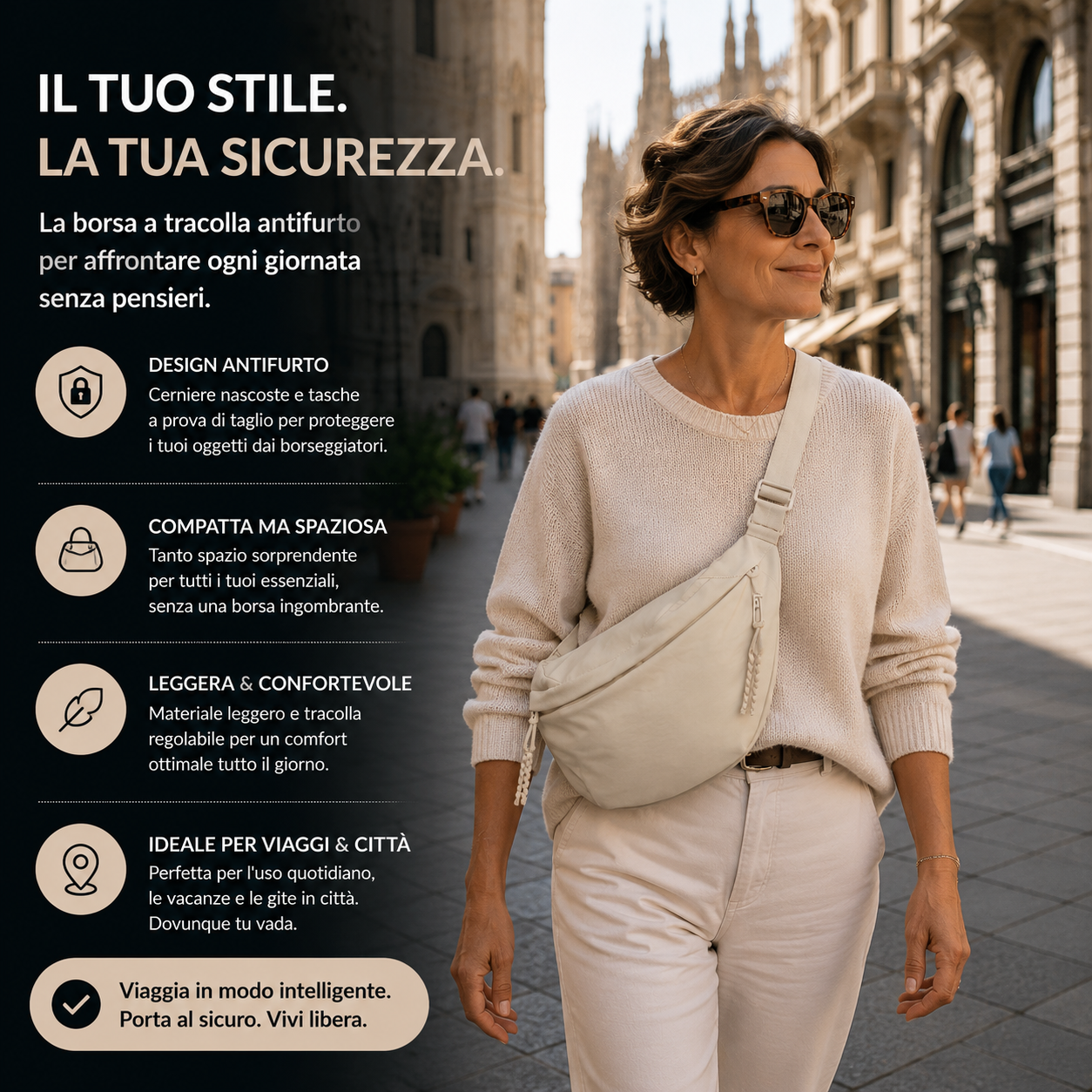 ROSSANA™ | Elegante Borsa a Spalla Beige per Ogni Occasione
