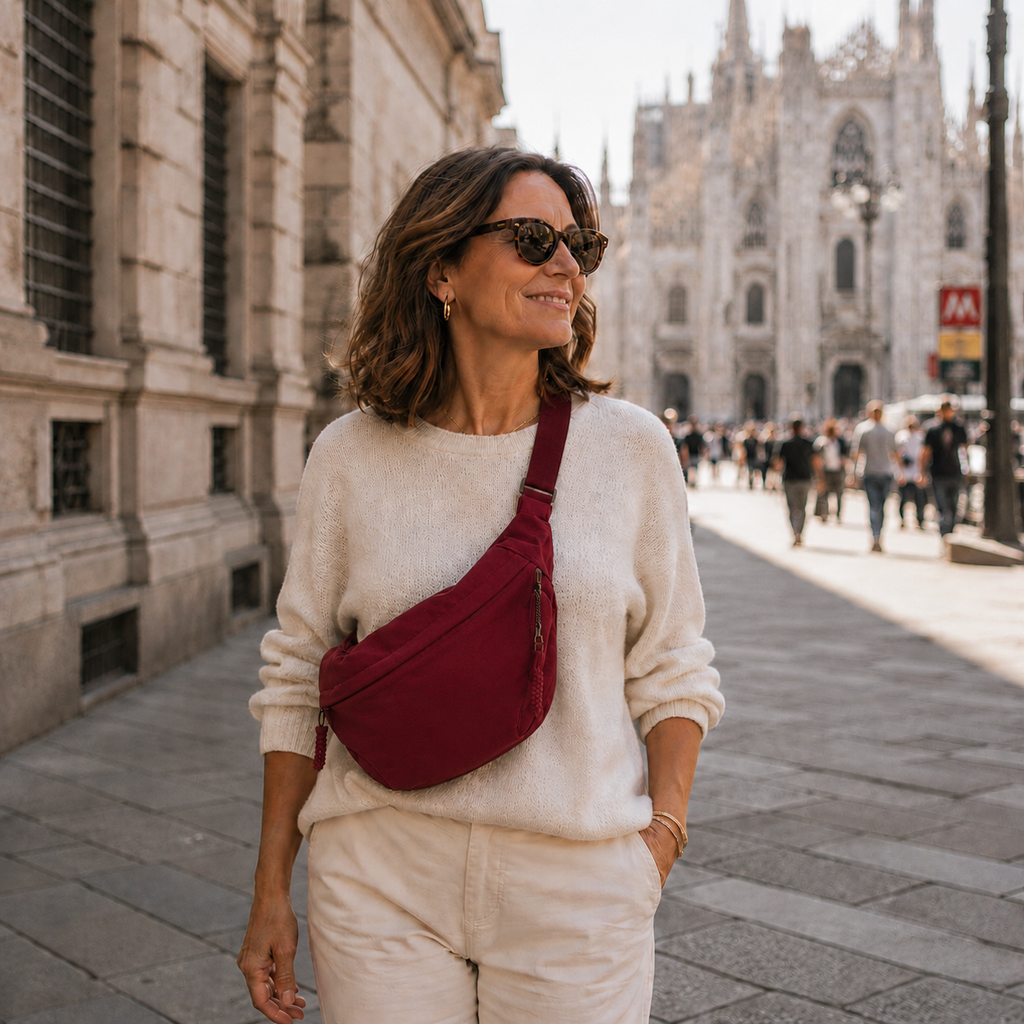 SERAFINA™ | Elegante Borsa a Spalla Bordeaux