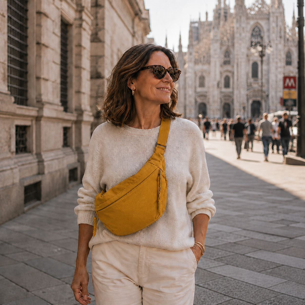 FERNANDE™ | Borsa a Spalla Ocra Elegante e Versatile