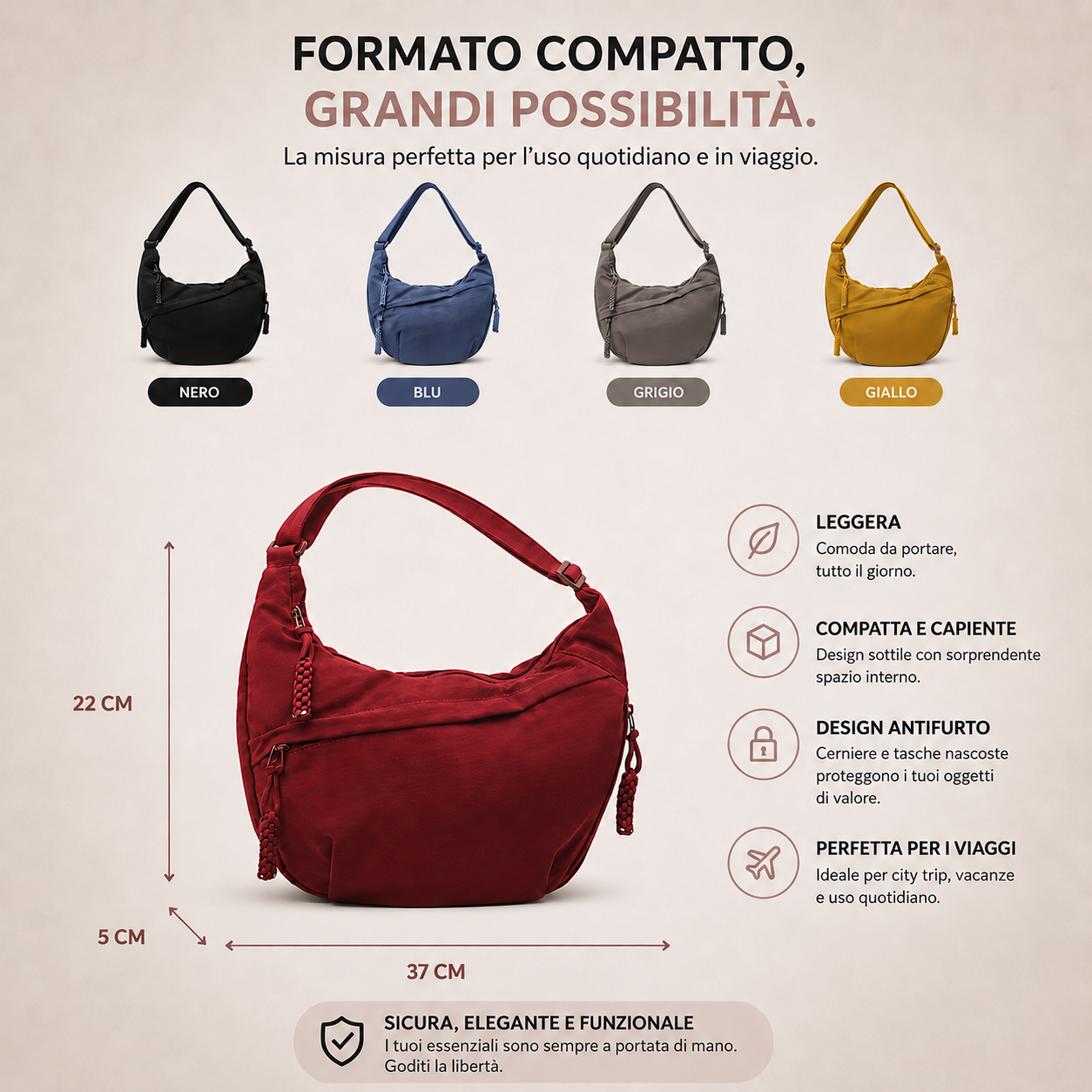 MARGHERITA™ | Borsa a Spalla Arancione