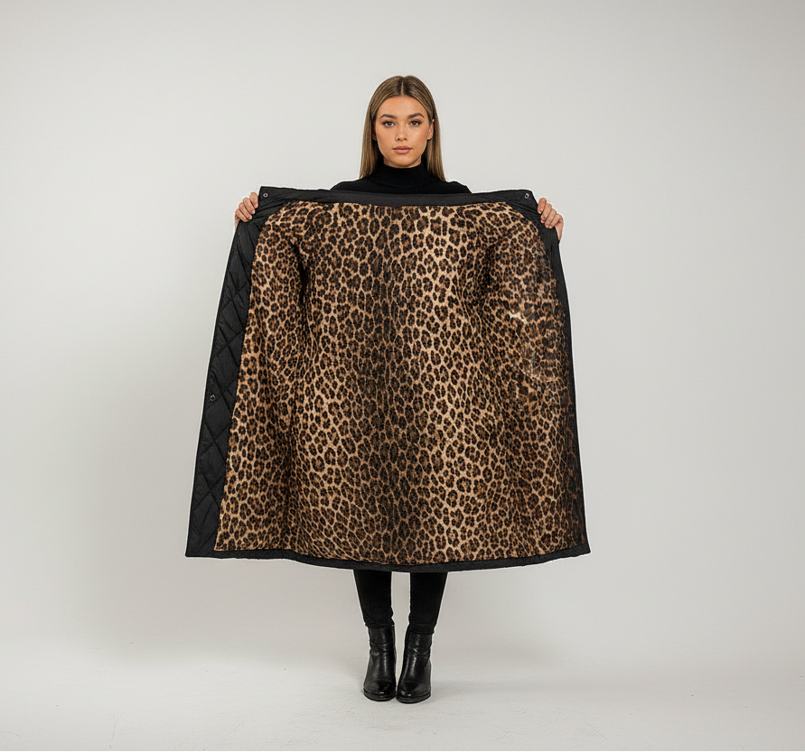 Giacca Imbottita Premium con Fodera Leopardata: Stile e Comfort Inconfondibili!