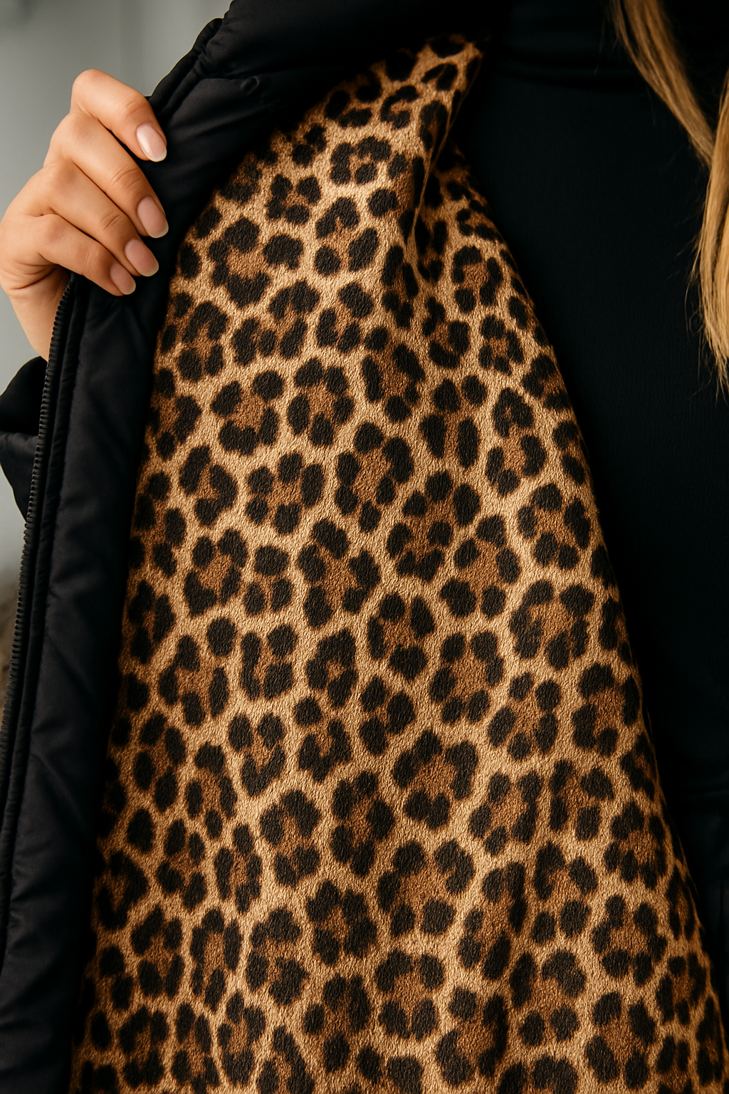 Giacca Imbottita Premium con Fodera Leopardata: Stile e Comfort Inconfondibili!