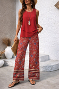 MATILDE™ | Set Bohemian a 2 pezzi – Top senza maniche e pantaloni a gamba larga