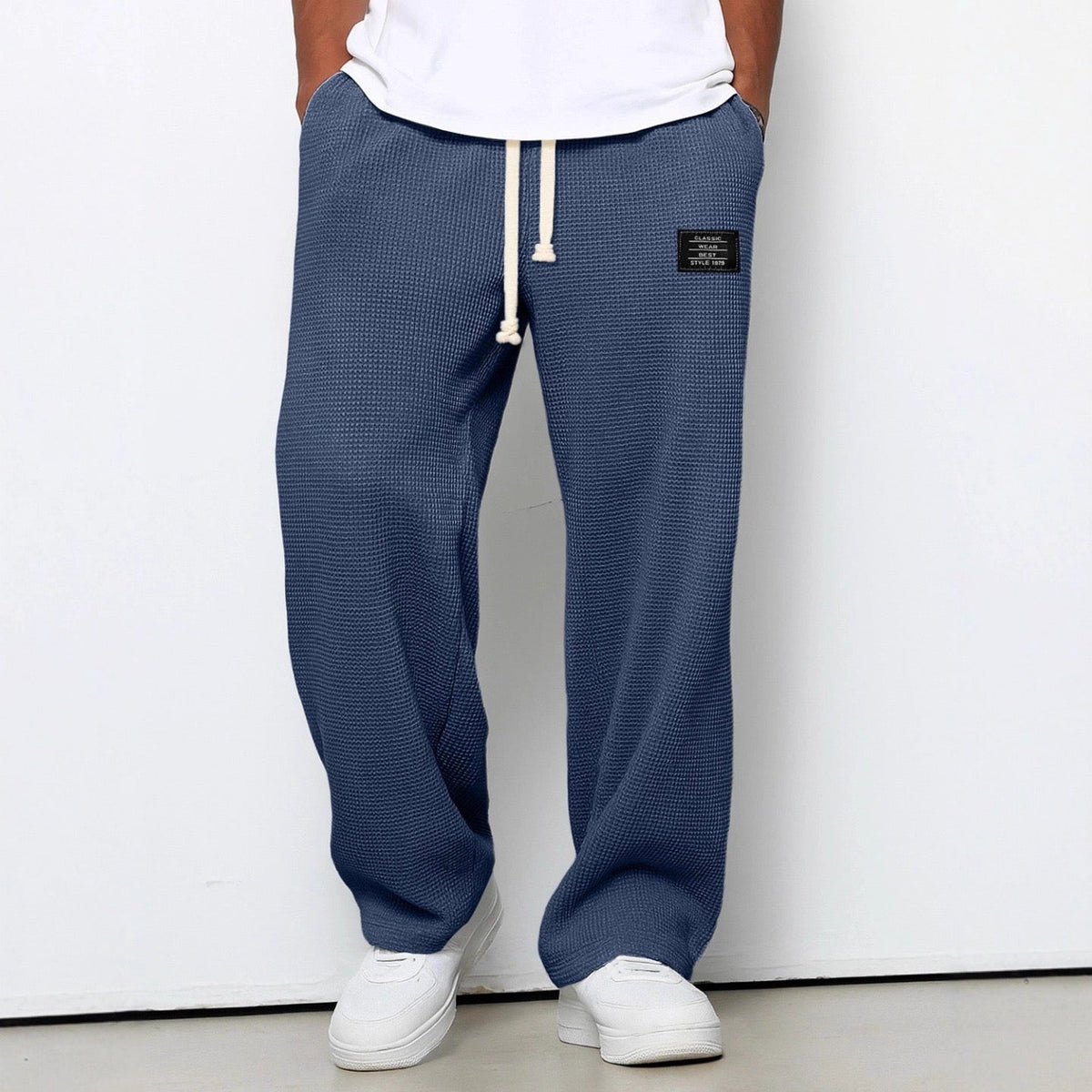 Lorenzo | Pantaloni Larghi con Trama a Nido d’Ape