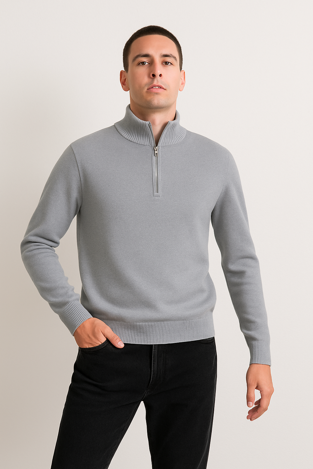 Pullover in Maglia Mezzo Zip: Stile e Comfort per Ogni Occasione!