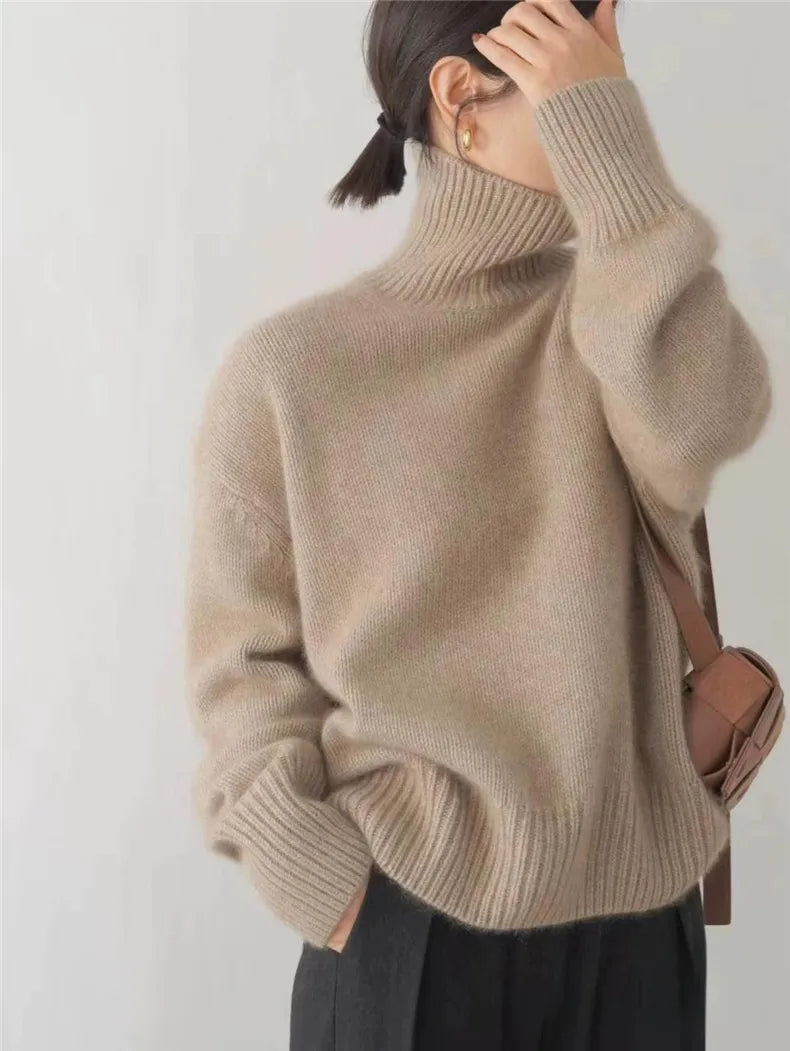 MIA™ | MAGLIONE IN CASHMERE A COLLO ALTO - Eleganza e Comfort