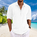 Tyler - Elegante Camicia Casual in Lino a Maniche Lunghe per un Look Fresco