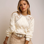 NIKA™ – MAGLIONE ELEGANTE CON DETTAGLI IN PIZZO: STILE UNICO PER OGNI OCCASIONE