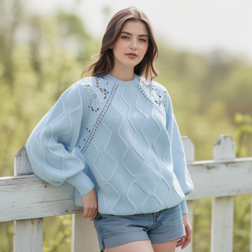 NIKA™ – MAGLIONE ELEGANTE CON DETTAGLI IN PIZZO: STILE UNICO PER OGNI OCCASIONE