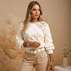 NIKA™ – MAGLIONE ELEGANTE CON DETTAGLI IN PIZZO: STILE UNICO PER OGNI OCCASIONE