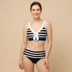 ALINA™ | Bikini a Strisce con Vita Alta - Stile e Comfort per l'Estate!