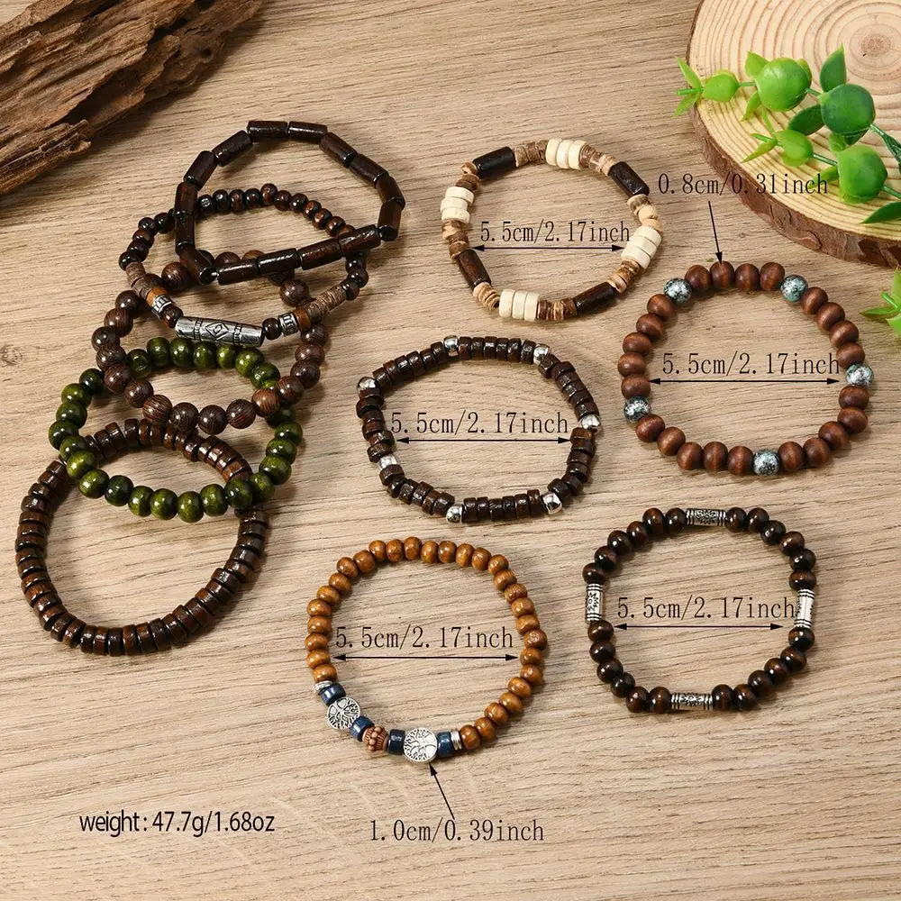 LUDOVICA™ | Set di bracciali bohémien – Perline naturali e stile senza tempo