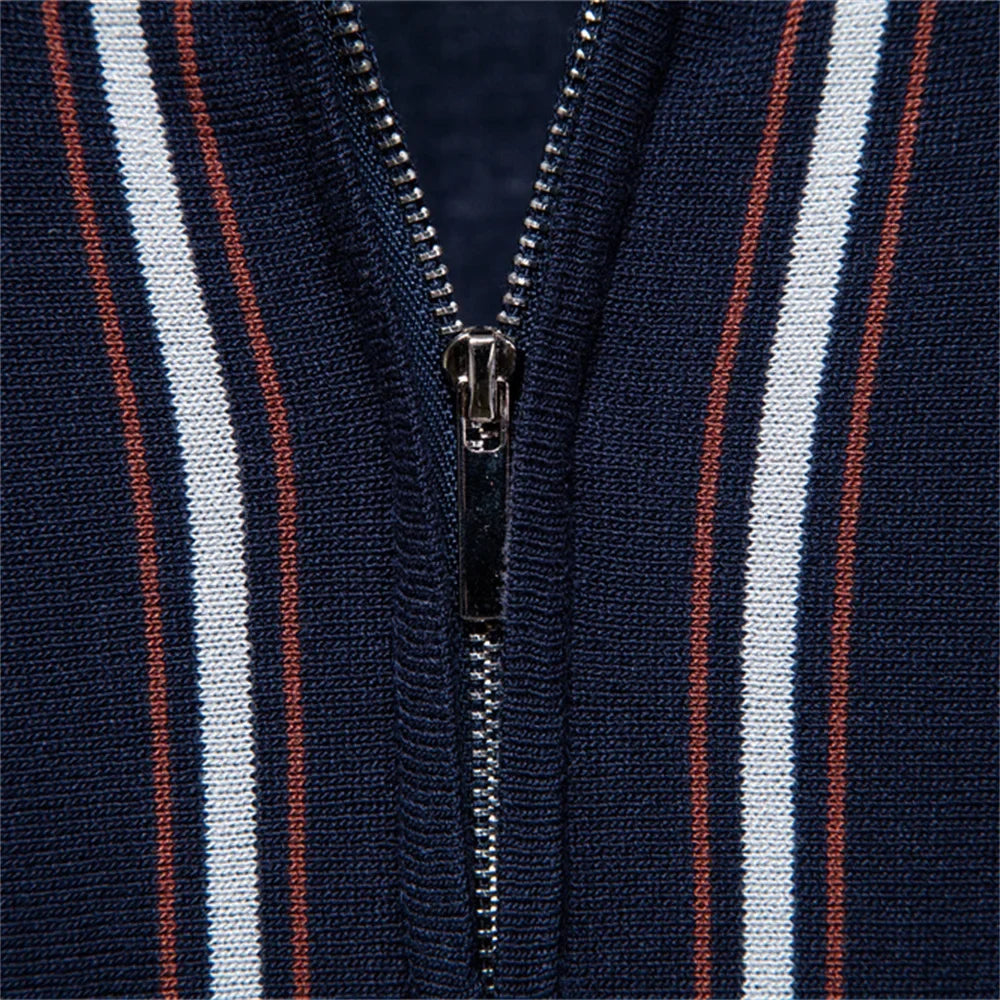 REED | Polo a Strisce Retro con Zip - Stile Unico e Comfort Incredibile!