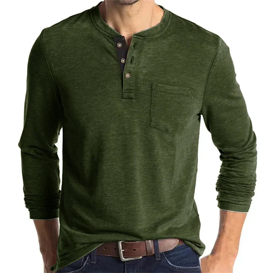 Camicia Henley Classica Logan - Stile Inconfondibile e Comfort Assoluto
