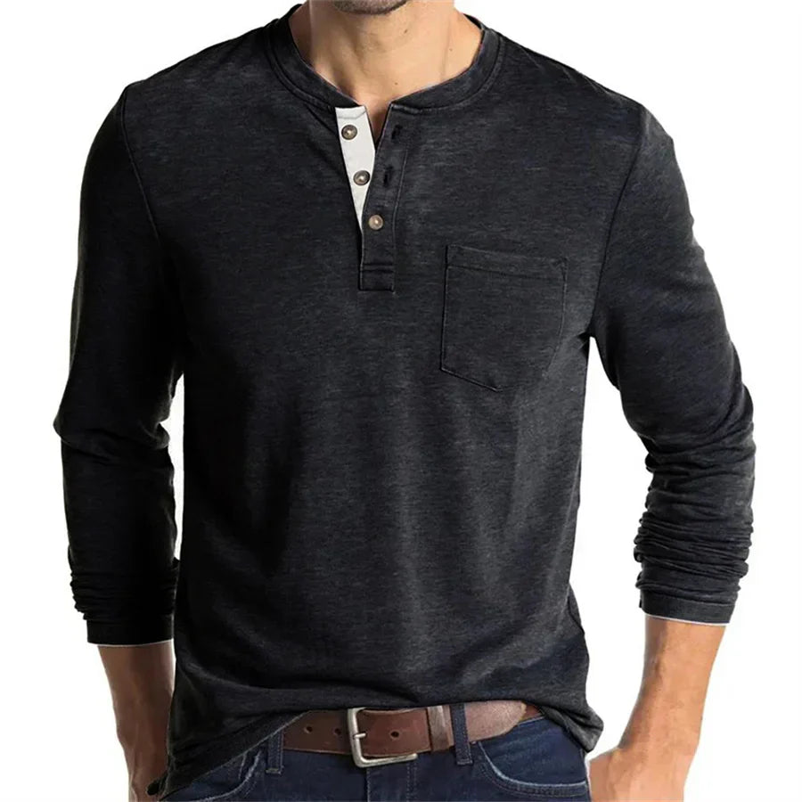 Camicia Henley Classica Logan - Stile Inconfondibile e Comfort Assoluto