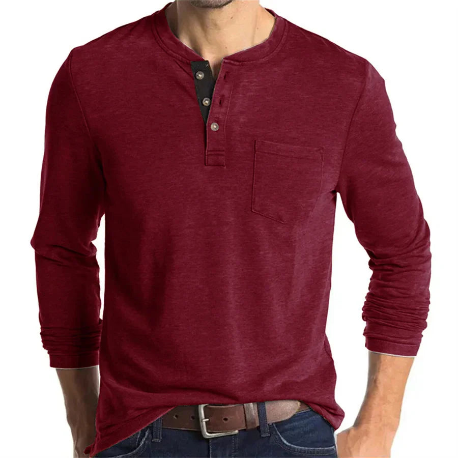 Camicia Henley Classica Logan - Stile Inconfondibile e Comfort Assoluto