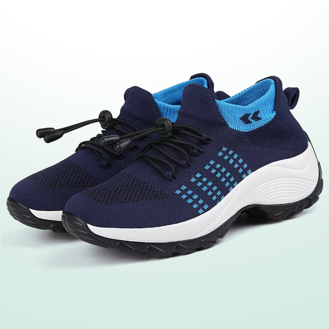 Scarpe Ambulo Komfort in Tessuto a Maglia - Blu Navy: Stile e Comfort per Ogni Passo!