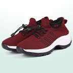 Scarpe Ambulo Comfort in Tessuto Knit - Nero e Rosso, il Tuo Stile Confortevole!