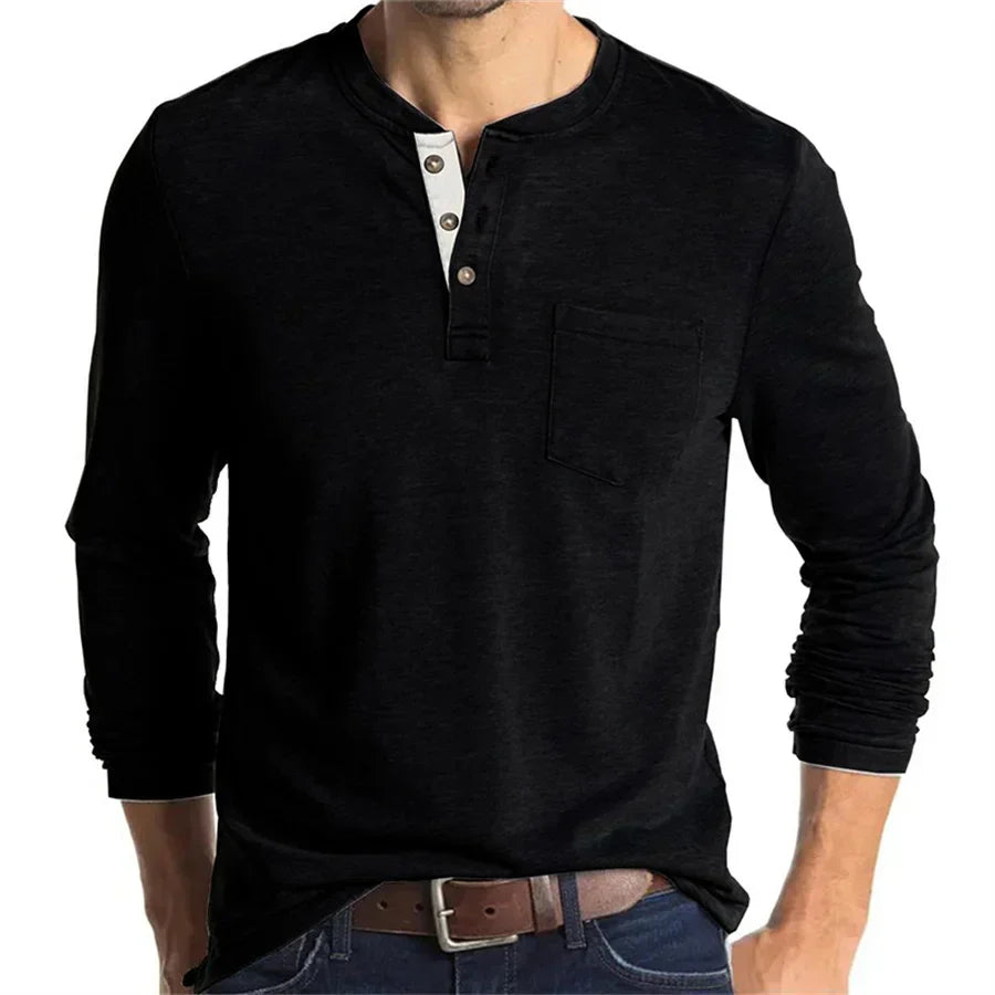 Camicia Henley Classica Logan - Stile Inconfondibile e Comfort Assoluto