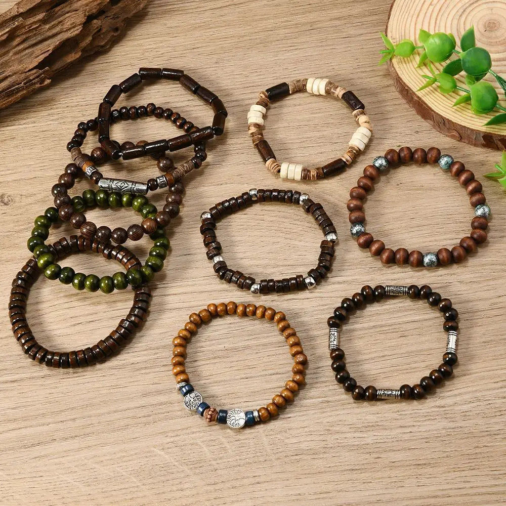 LUDOVICA™ | Set di bracciali bohémien – Perline naturali e stile senza tempo