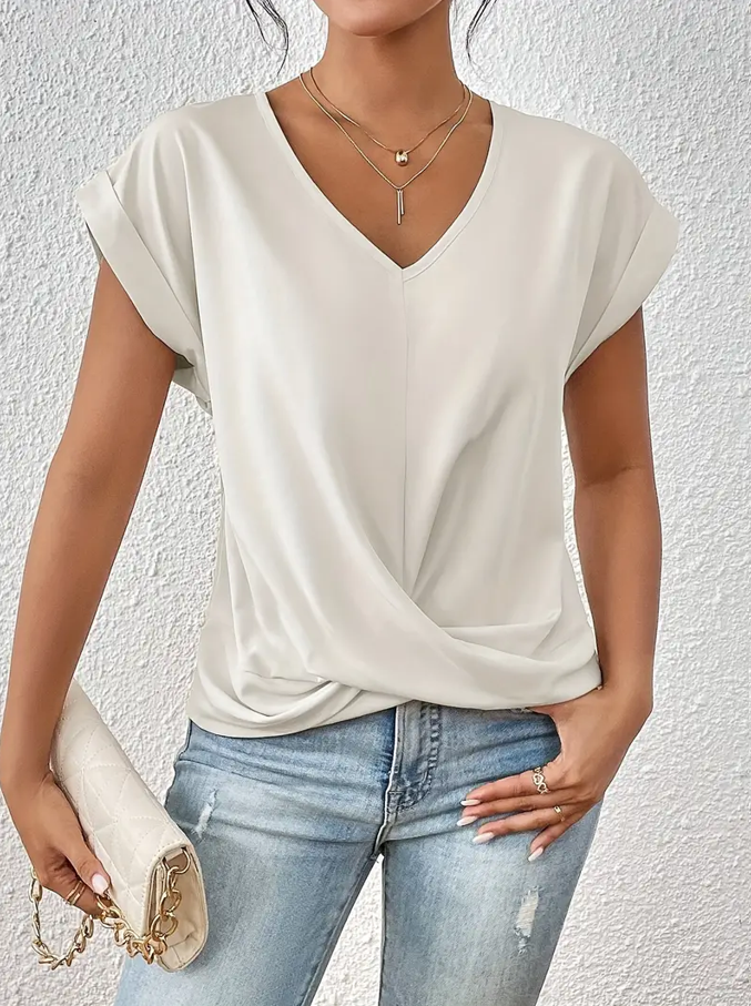 BELLE™ | Elegante Top V-Neck per un Look Raffinato