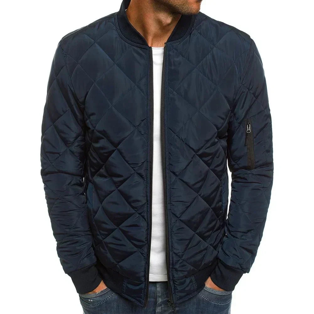 David - Giacca in Cotone Elegante con Motivo a Diamante per uno Stile Unico