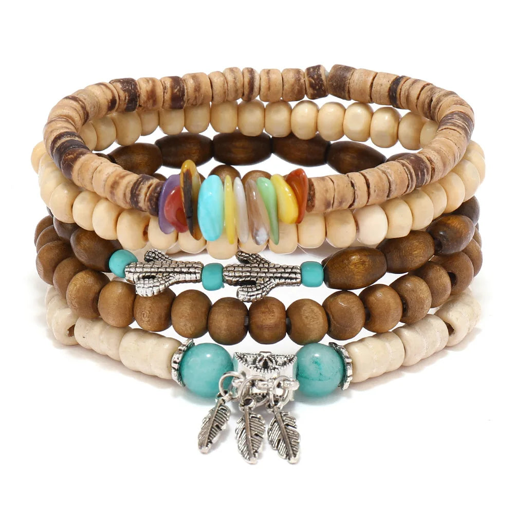 NOEMI™ | Set di bracciali bohémien con perline – Stile naturale ed eleganza senza tempo