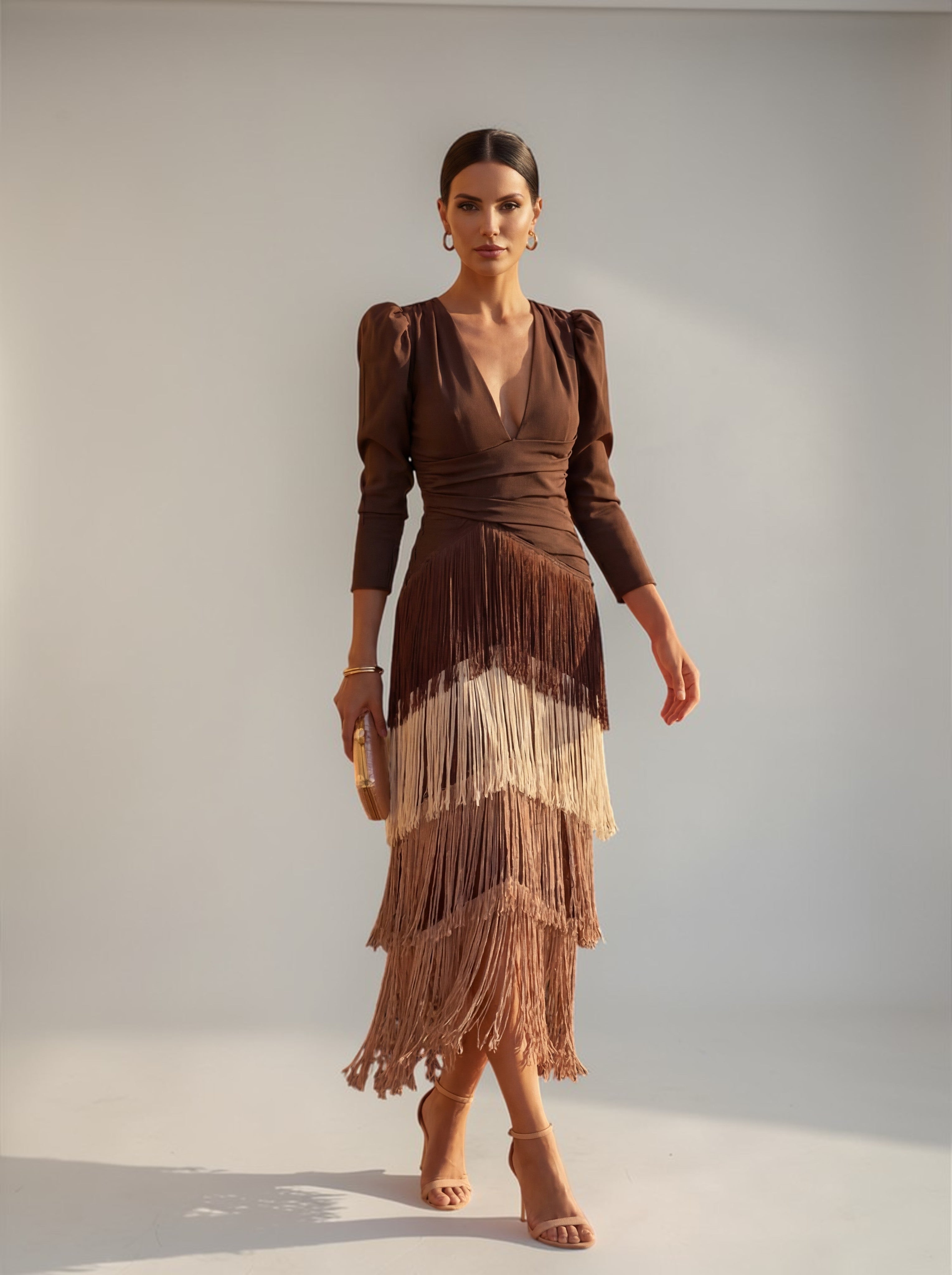 Sofia | Abito Elegante con Frange - Stile e Raffinatezza per Ogni Occasione!