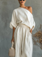 Eleonora | Set Elegante a Due Pezzi con Spalla Scoperta - Stile e Femminilità