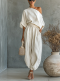 Eleonora | Set Elegante a Due Pezzi con Spalla Scoperta - Stile e Femminilità