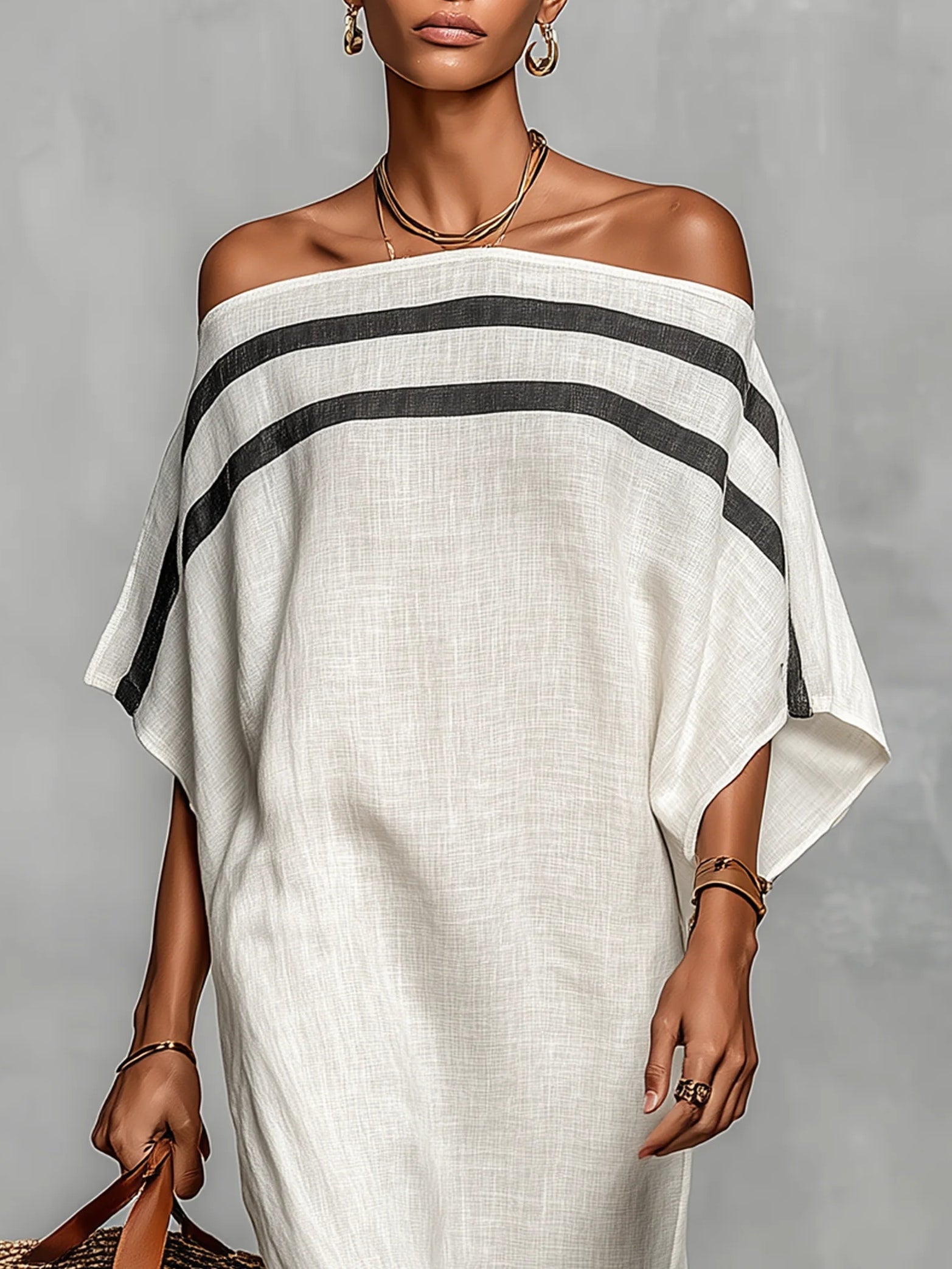 Aveline™ | Abito Maxi Off-Shoulder con Maniche a Pipistrello - Eleganza e Stile Unici!