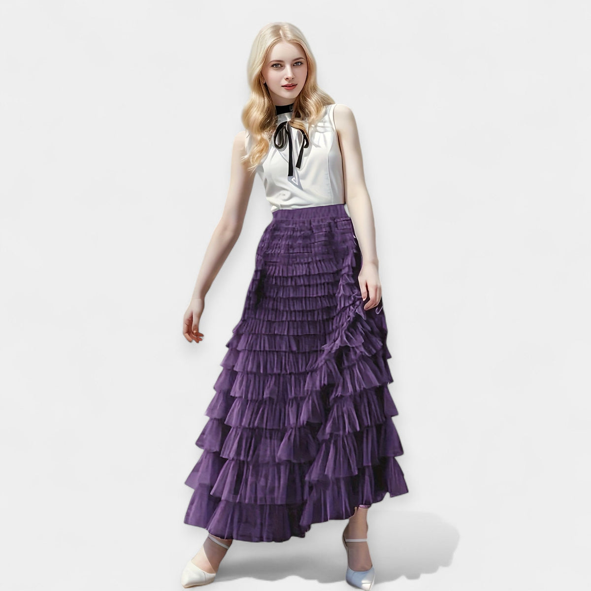 Elegante Gonna con Dettagli in Tulle: Stile e Raffinatezza per Ogni Occasione