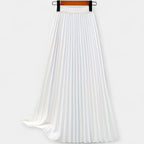 Elegante Gonna Lunga Plissettata in Satin: Stile e Comfort per Ogni Occasione!