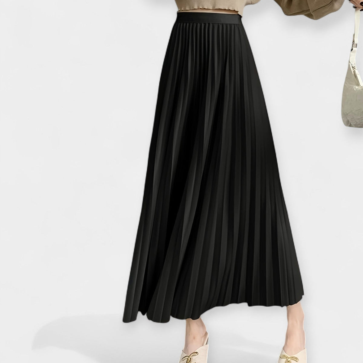 Elegante Gonna Lunga Plissettata in Satin: Stile e Comfort per Ogni Occasione!