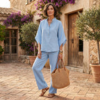 Completo in Lino Aurora con Bottoni - Eleganza Naturale per Ogni Occasione!
