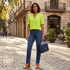 Célia - Blusa Fluida con Collo a V Elegante e Versatile