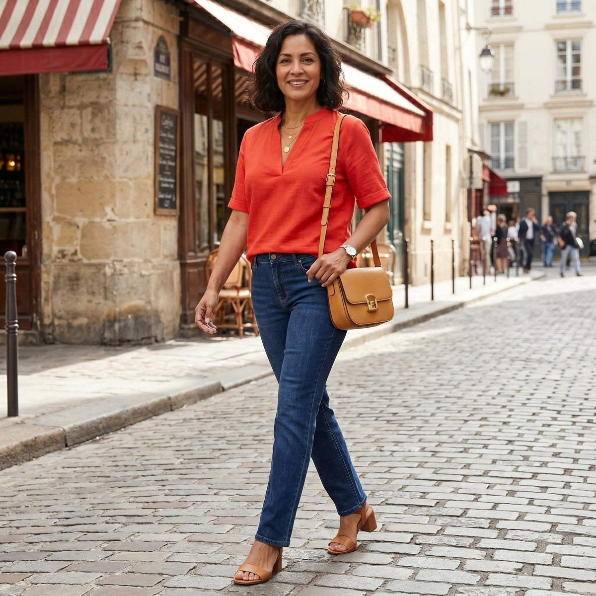Célia - Blusa Fluida con Collo a V Elegante e Versatile