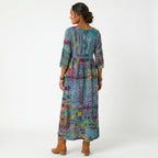 Amélia - Abito Midi con Stampa Astratta: Eleganza Unica per Ogni Occasione!