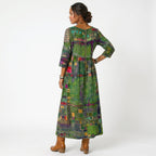 Amélia - Abito Midi con Stampa Astratta: Eleganza Unica per Ogni Occasione!