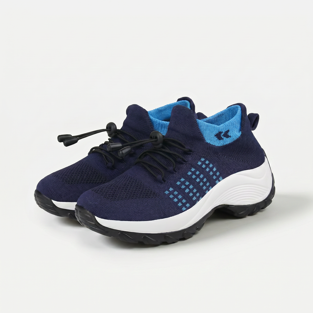 Scarpe Ambulo Komfort in Tessuto a Maglia - Blu Navy: Stile e Comfort per Ogni Passo!