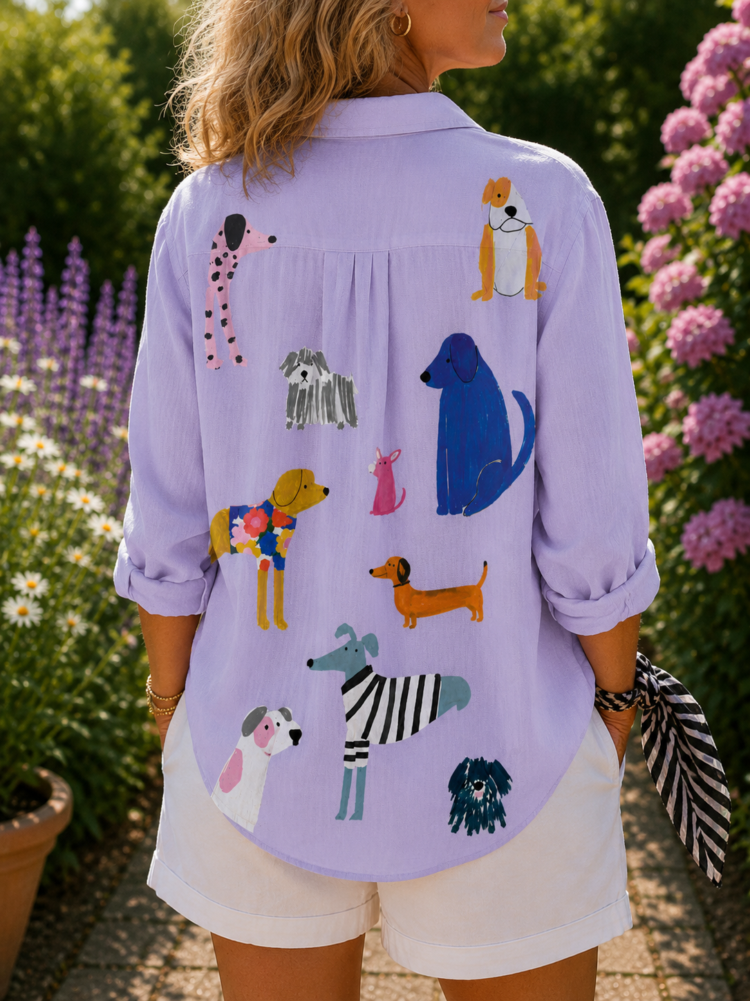 DELFA™ | Blusa Donna con cagnolini giocosi - Stile e Gioco!