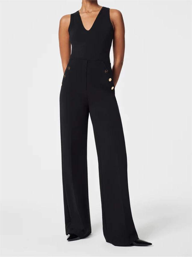 ELIZA™ | Eleganti pantaloni a gamba larga con bottoni dorati
