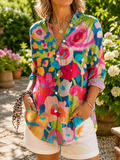 LOREDA™ | Blusa artistica vibrante Donna - Stile unico per ogni occasione