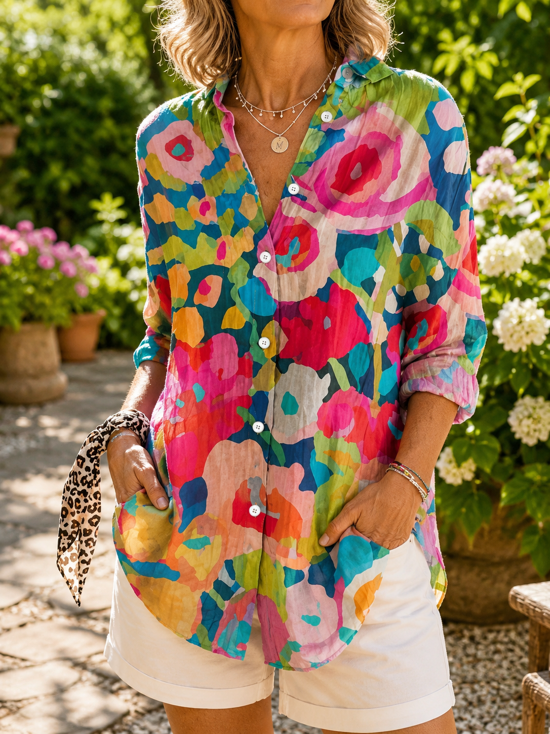 LOREDA™ | Blusa artistica vibrante Donna - Stile unico per ogni occasione