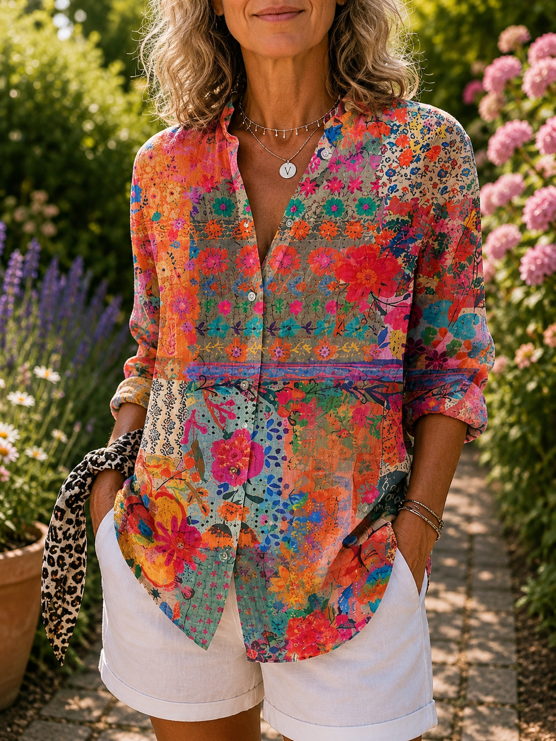 FLORIANA™ | Blusa Artistica vibrante Donna - Stile unico per ogni occasione!