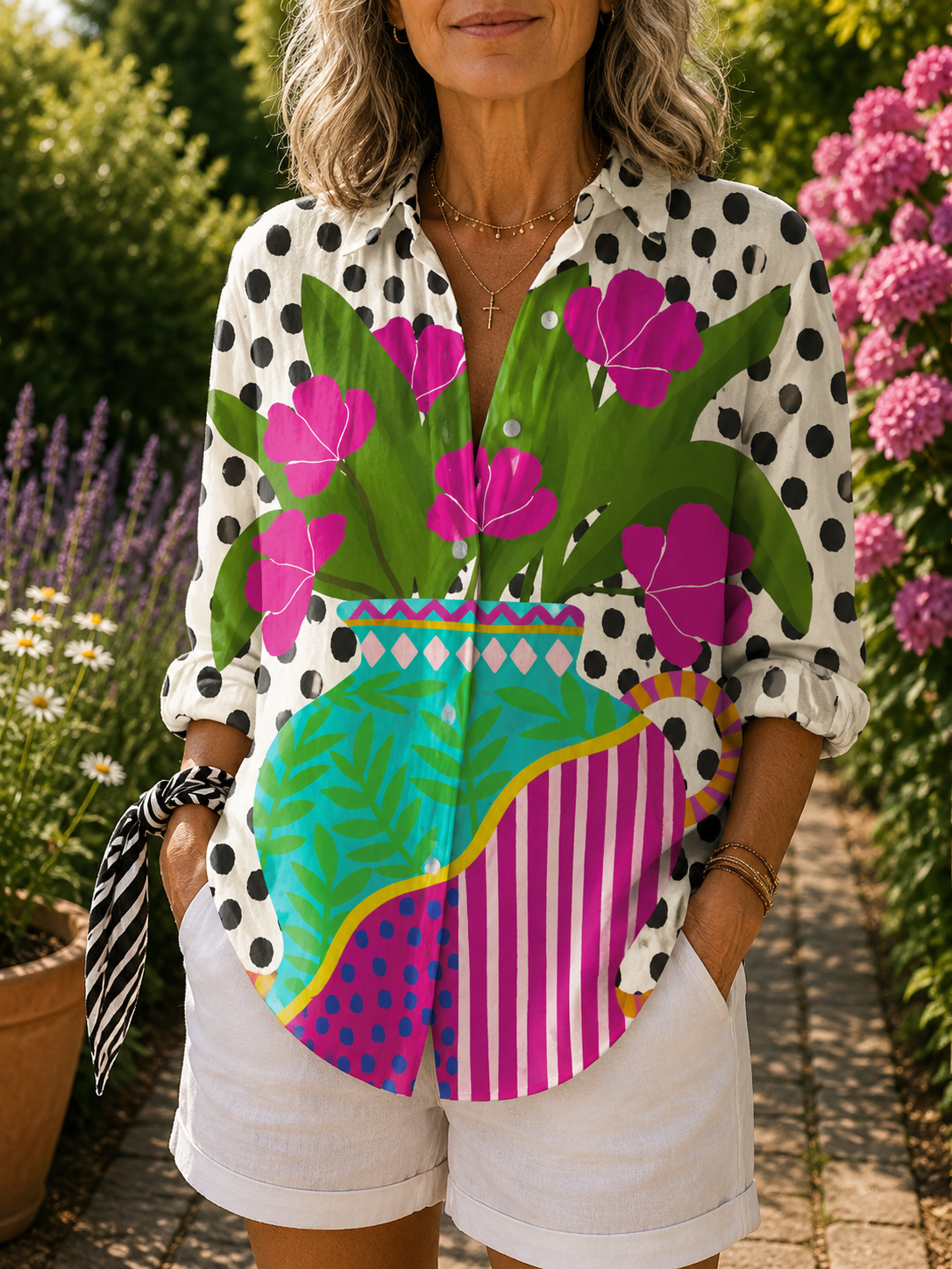 TULLIA™ | Blusa Donna Vaso di Fiori - Eleganza e Stile